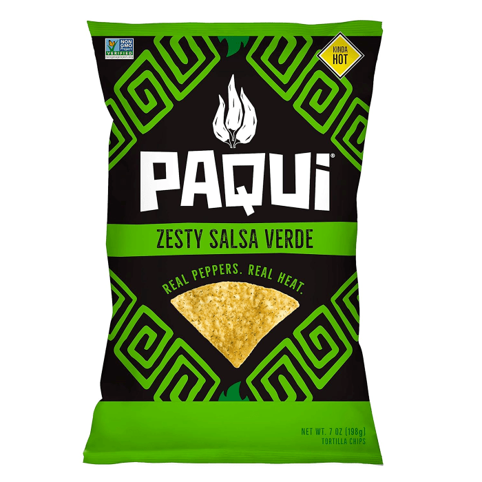 Paqui Zesty Salsa Verde Tortilla Chips, 7oz.