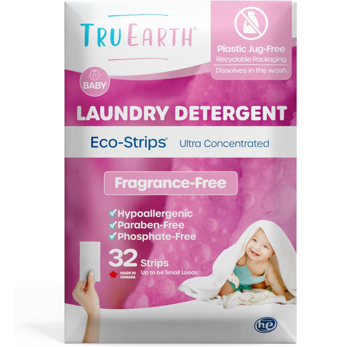 Tru Earth Baby Laundry Detergent Sheets, 32 Strips