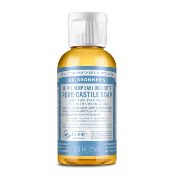 Dr. Bronner's Baby Unscented Pure-Castile Liquid Soap, 2 fl. oz.