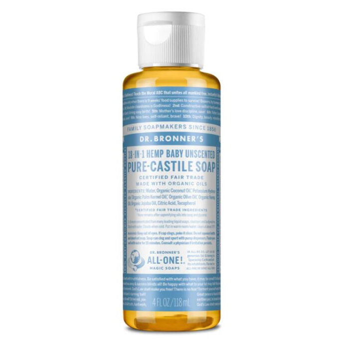 Dr. Bronner's Baby Unscented Pure-Castile Liquid Soap, 4 fl. oz.