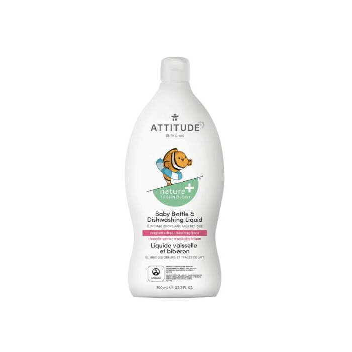 Attitude Baby Bottle and Dishwashing Liquid Fragrance-Free, 23.7 oz.