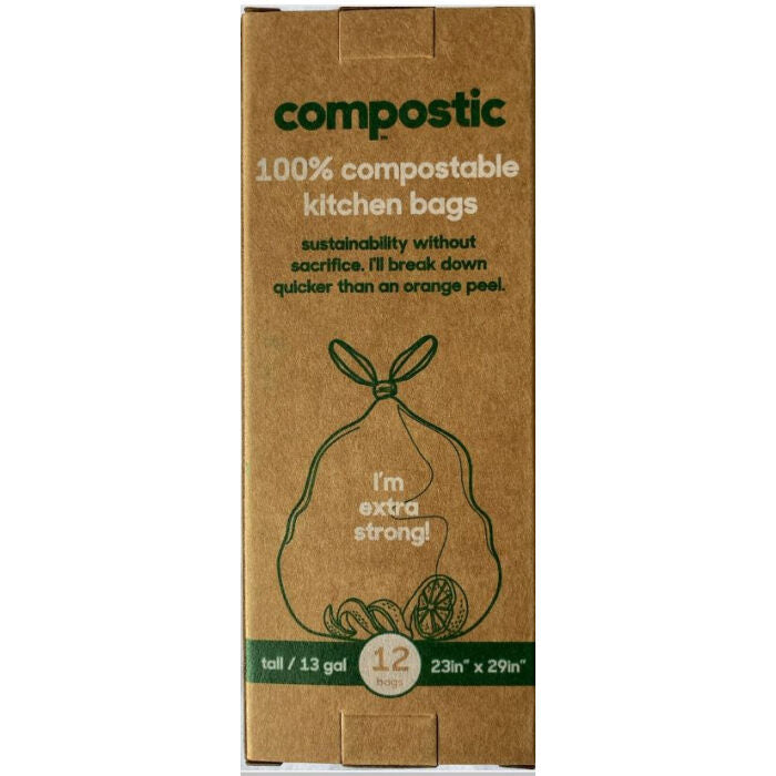 Compostic 13 Gallon Trash Bags, 12 count