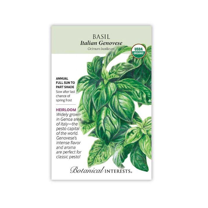 Botanical Interests Organic Italian Genovese Basil Seeds, 1 packet