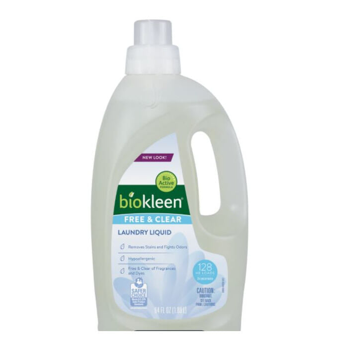 Biokleen Laundry Liquid Free & Clear, 64 oz.