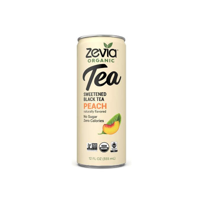 Zevia Organic Sweetened Black Tea Peach, 12 oz.