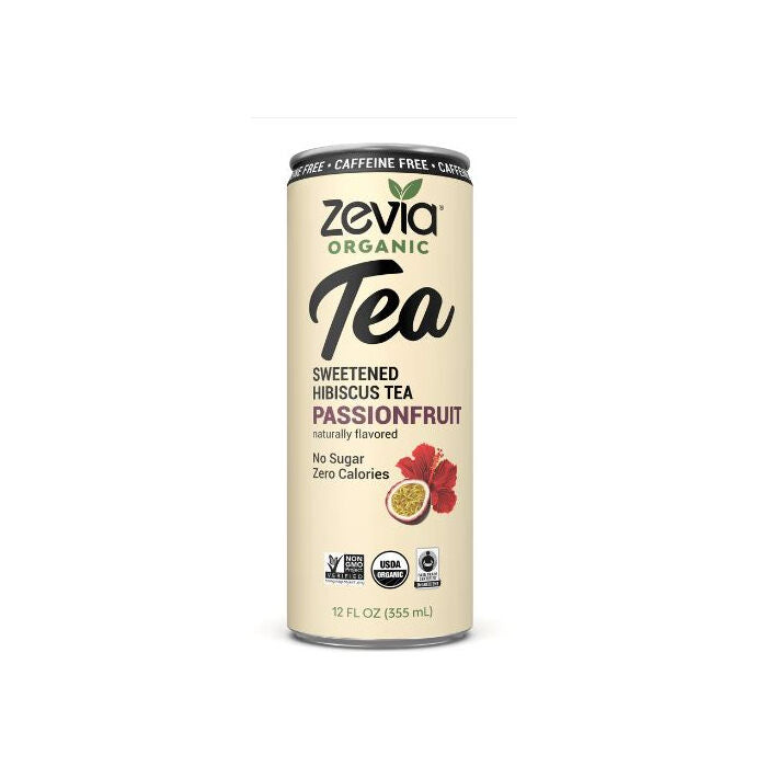 Zevia Organic Caffeine Free Hibiscus Tea Passionfruit, 12 oz.