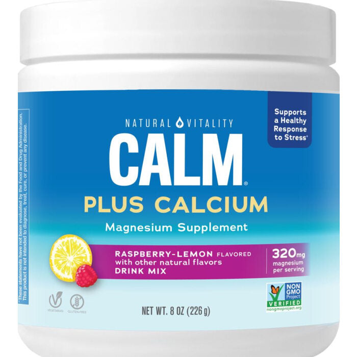 Natural Vitality Natural Calm Plus Calcium, Raspberry-Lemon Flavor, 8 oz.