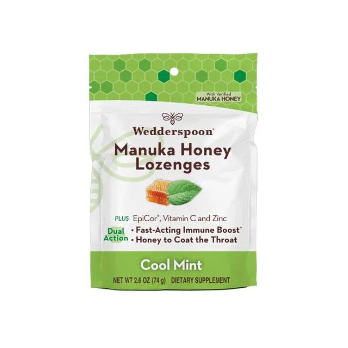 Wedderspoon Organic Manuka Immunity Lozenges Cool Mint, 2.6 oz.