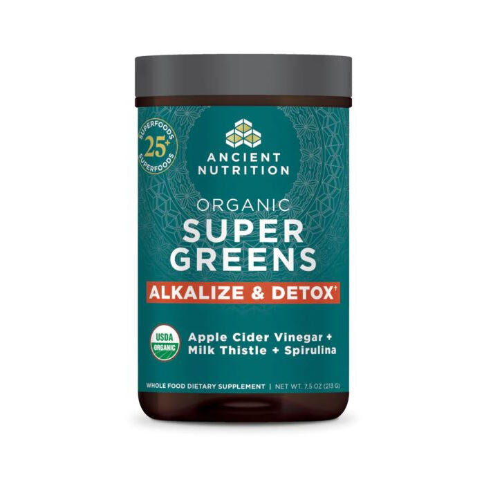 Ancient Nutrition Organic Supergreens Alkalize & Detox Powder, 7.23 oz.