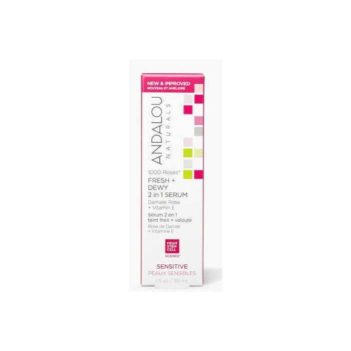 Andalou Naturals 1000 Roses Dewy 2-In-1 Serum, 1 oz.