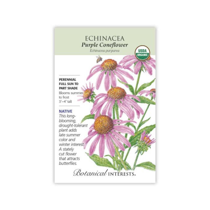 Botanical Interests Organic Echinacea Purpurea Coneflower, 1 packet