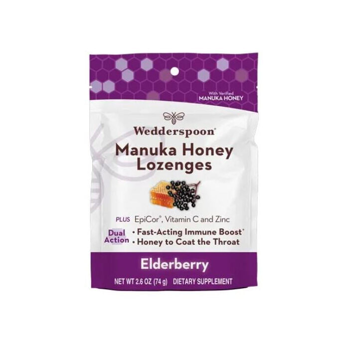 Wedderspoon Organic Manuka Immunity Lozenges Elderberry, 2.6 oz.