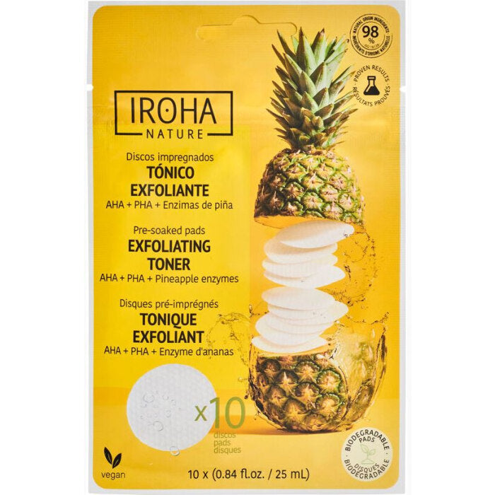 Iroha Nature Exfoliating & Brightening Toner Pads, 10 pads