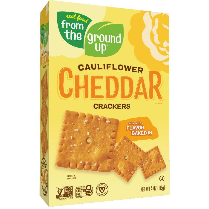 From The Ground Up Cheddar Cauliflower Crackers, 4 oz.