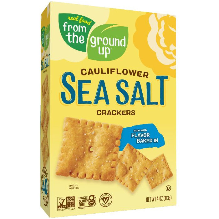 From The Ground Up Sea Salt Cauliflower Crackers, 4 oz.