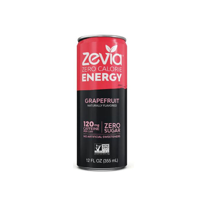 Zevia Zero Calorie Energy Grapefruit, 12 oz.