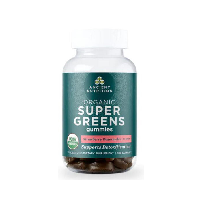 Ancient Nutrition SuperGreens Strawberry Melon Gummies, 100 Gummies