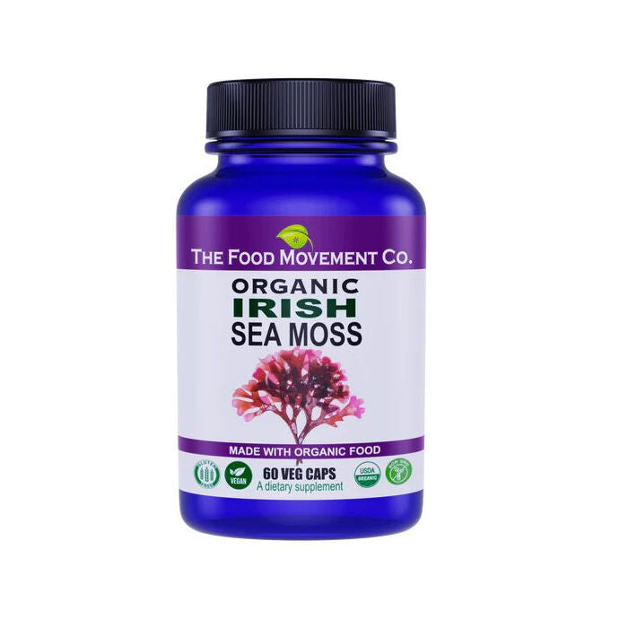 The Food Movement Black Earth Organic Irish Sea Moss, 60 Vegan Capsules