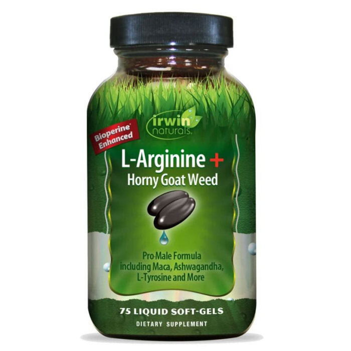 Irwin Naturals L-Arginine + Horny Goat Weed, 75 Softgels