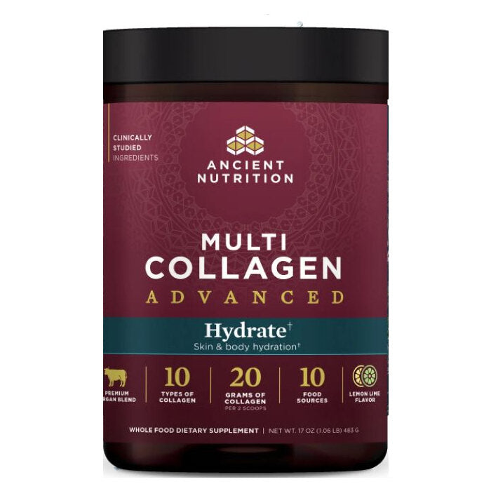 Ancient Nutrition Multi Collagen Advanced Hydrate Lemon Lime, 16.9 oz.