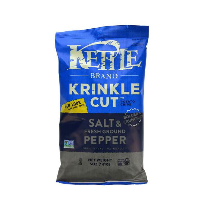 Kettle Brand Krinkle Cut Salt and Pepper Potato Chips, 5 oz.