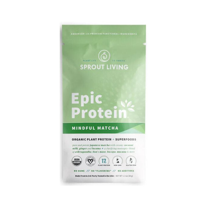 Sprout Living Epic Protein Mindful Matcha, 1 packet