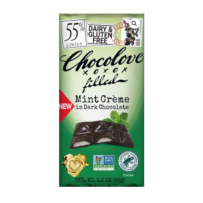 Chocolove Mint Creme in Dark Chocolate, 3.2 oz.