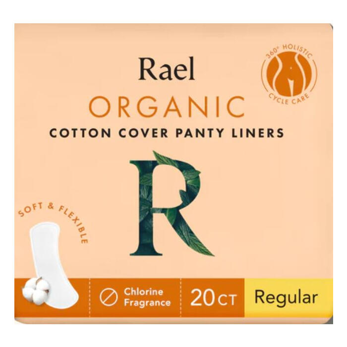 Rael Organic Cotton Pantyliners Regular, 20 Count