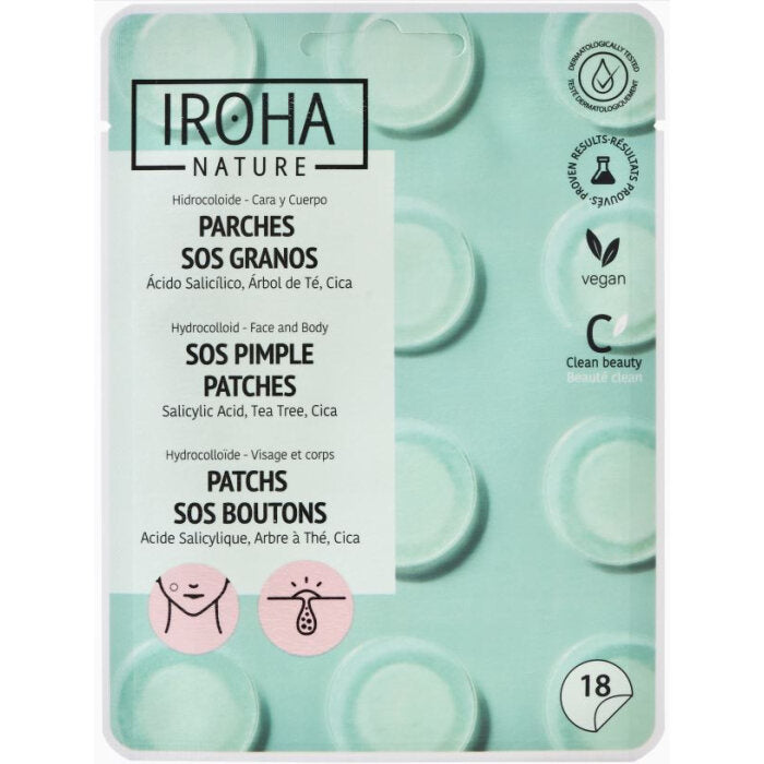 Iroha Nature SOS Pimple Patches with Salicylic Acid, 18 patches