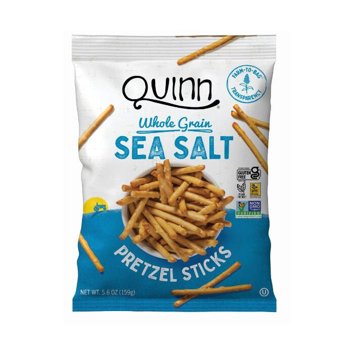 Quinn Whole Grain Sea Salt Pretzel Sticks, 5.6 oz.