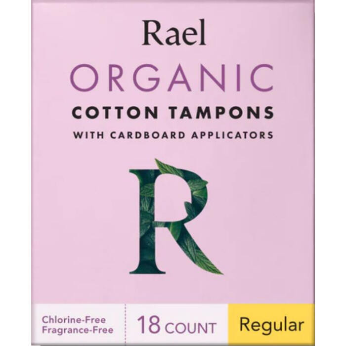 Rael Organic Cotton Tampons Regular, 18 count