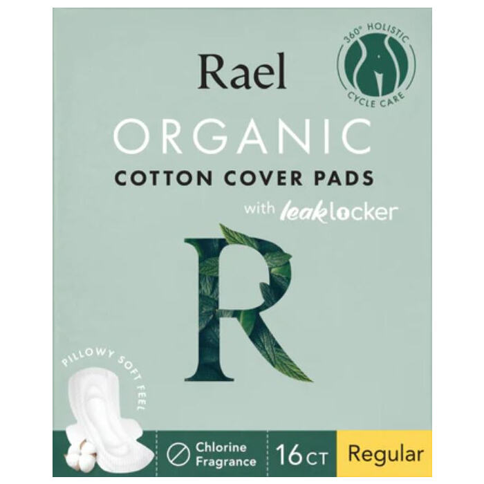 Rael Organic Cotton Cover Pads, 16 count