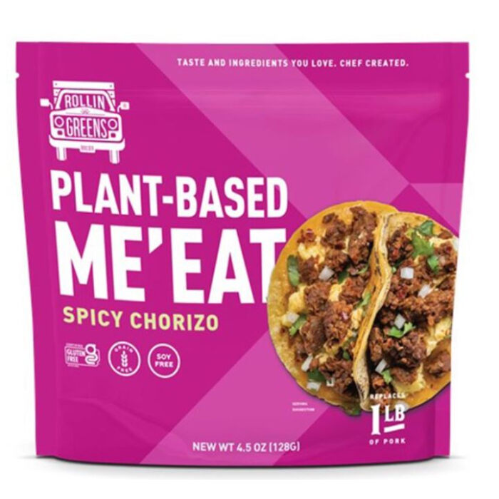 Rollingreens Plant-Based Spicy Chorizo ME'EAT, 4.5 oz.