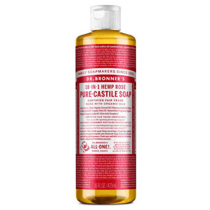 Dr. Bronner's Rose Pure-Castile Liquid Soap, 16 fl. oz.