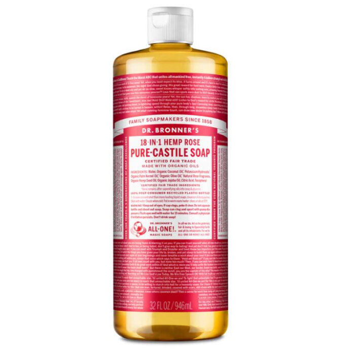 Dr. Bronner's Rose Pure-Castile Liquid Soap, 32 fl. oz.