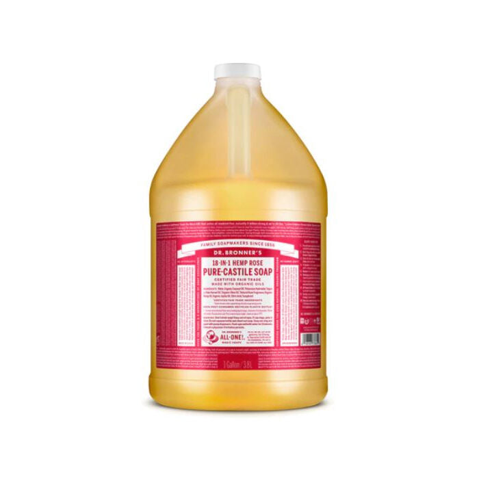 Dr. Bronner's Rose Pure-Castile Liquid Soap, 1 Gallon