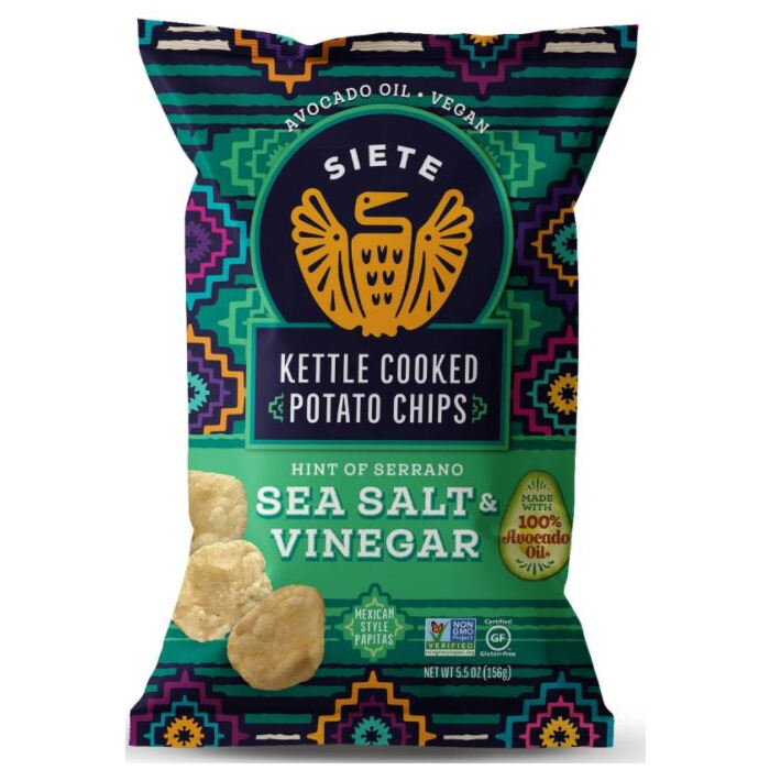 Siete Sea Salt & Vinegar Kettle Cooked Potato Chips, 5.5 oz.