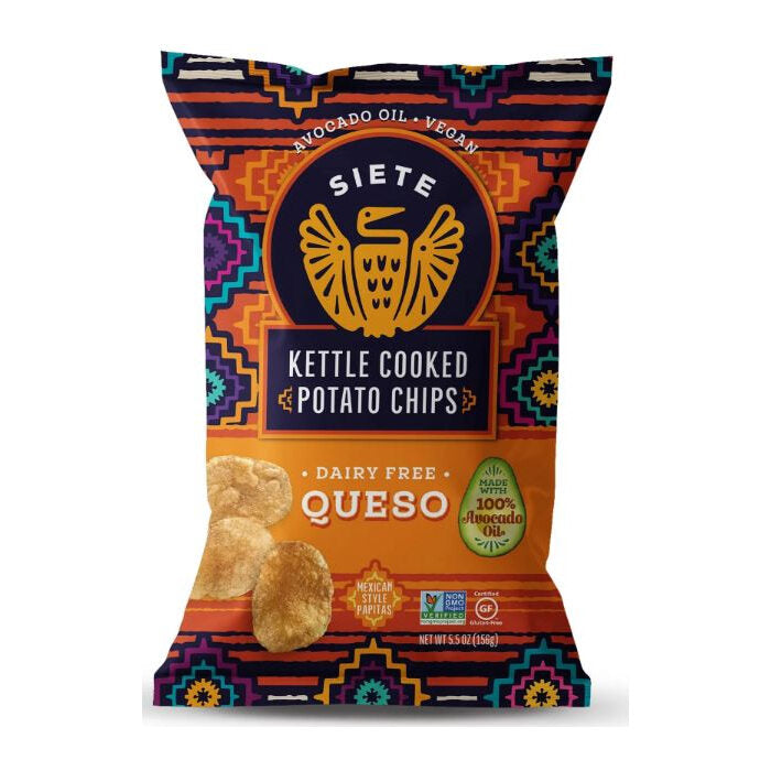 Siete Kettle Cooked Potato Chips Queso, 5.5 oz.