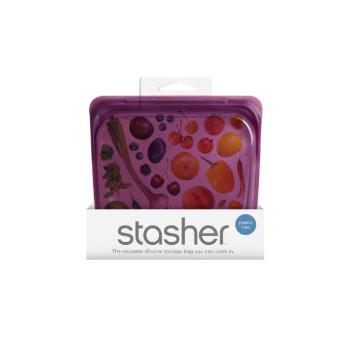 Stasher Sandwich Bag, Rainbow Purple