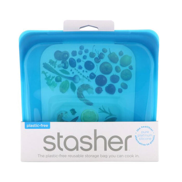 Stasher Sandwich Bag, Rainbow Blue