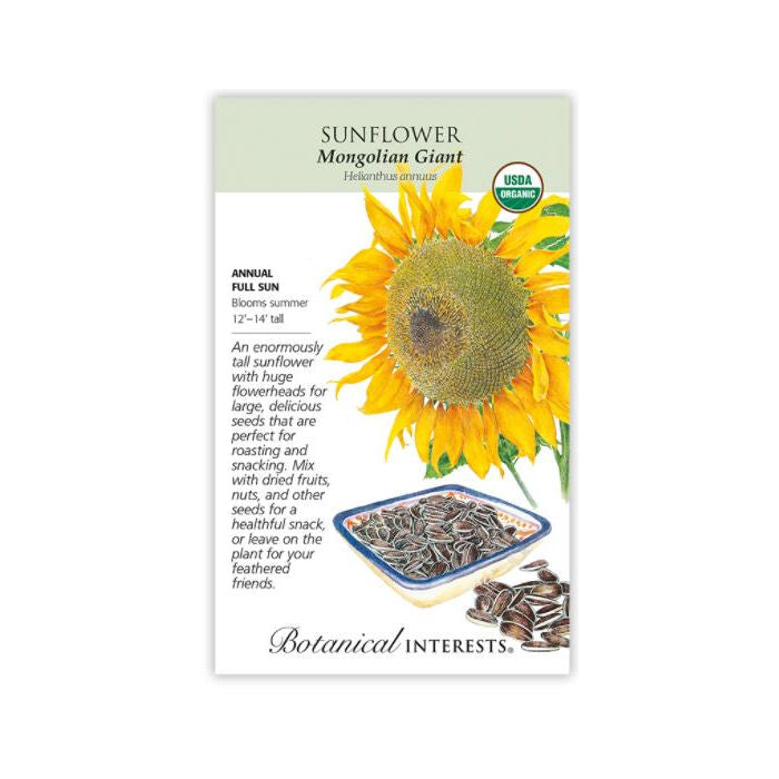 Botanical Interests Organic Giant Mongolian Sunflower, 1 packet