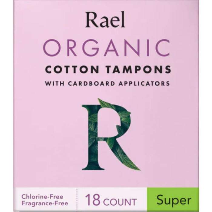 Rael Organic Cotton Tampons Super, 18 count