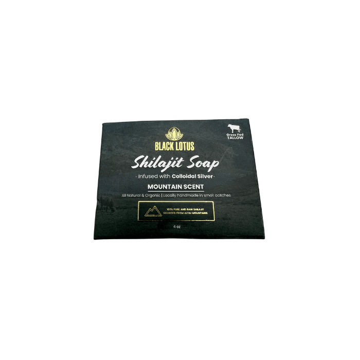 Black Lotus Pure Shilajit Grassfed Tallow Soap, 4oz.