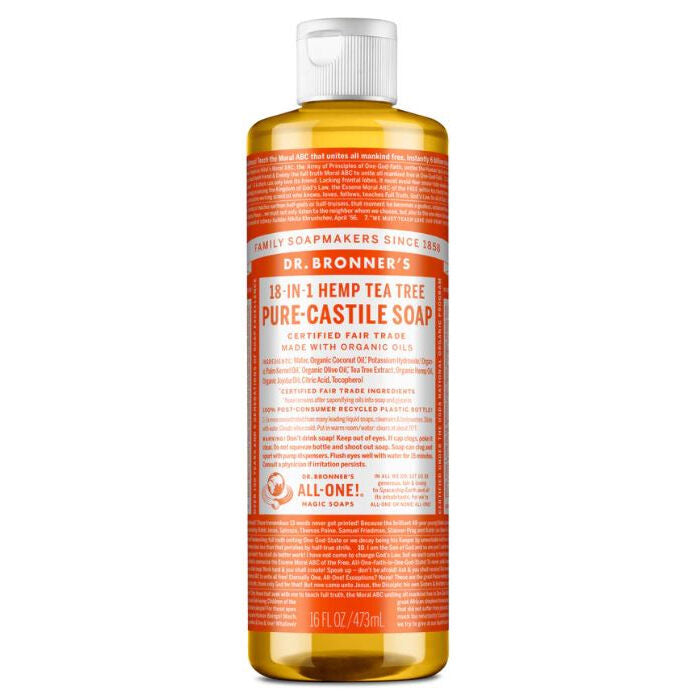 Dr. Bronner's Pure-Castile Liquid Soap, Tea Tree, 16 fl. oz.