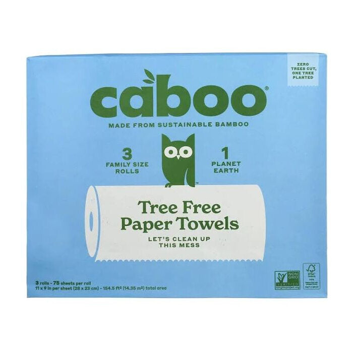 Caboo Tree Free Bamboo Paper Towels, 3 pack