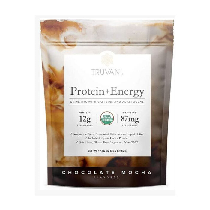 Truvani Protein + Energy Chocolate Mocha Powder, 17.46 oz.