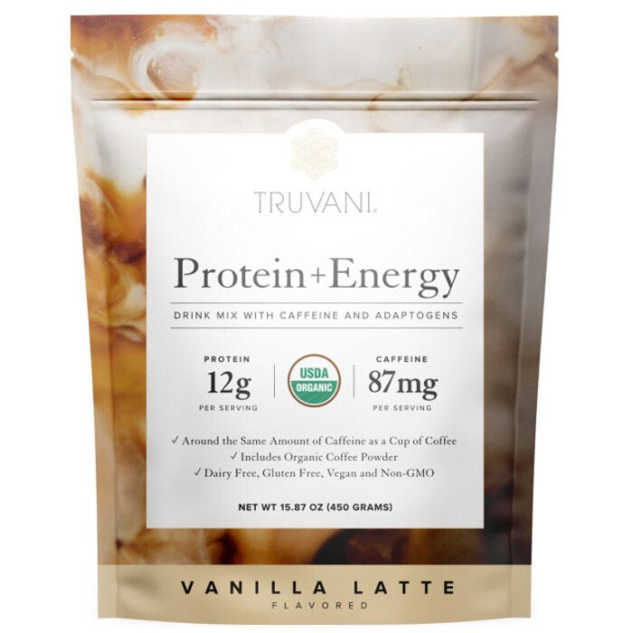 Truvani Protein + Energy Vanilla Latte Powder, 17.46 oz.