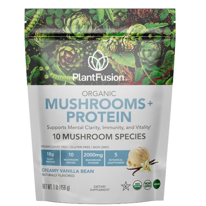 PlantFusion Mushrooms + Protein Vanilla Flavor, 1 lb.