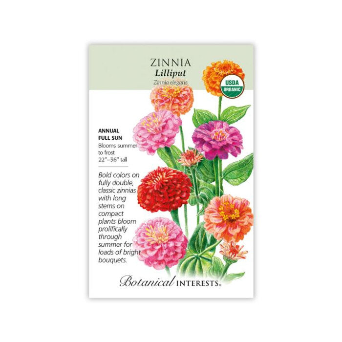 Botanical Interests Organic Zinnia Lilliput, 1 packet