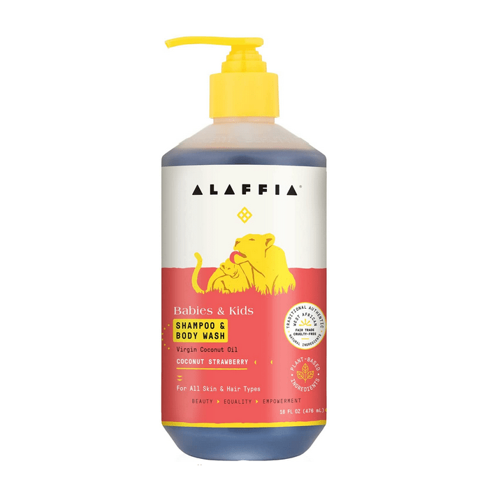 Alaffia Babies & Up Coconut Strawberry Shampoo & Body Wash, 16 fl. oz.